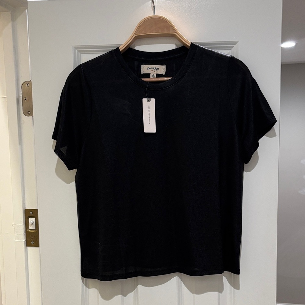 Anthropologie Black Short Sleeve Tee